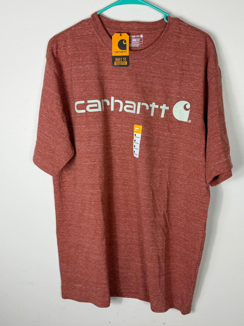 Carhartt T-Shirt Mens Small Amberglow Heavyweight Logo Loose Fit Graphic Tee M